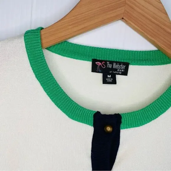 The Webster for Target dressy ivory and green cardigan size medium - Picture 7 of 9